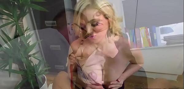  Busty blonde Katy Jayne bangs with the tech guy